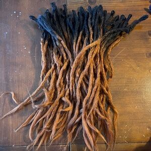 59 Single Ended Black and Brown Dreadlock Hair Extensions